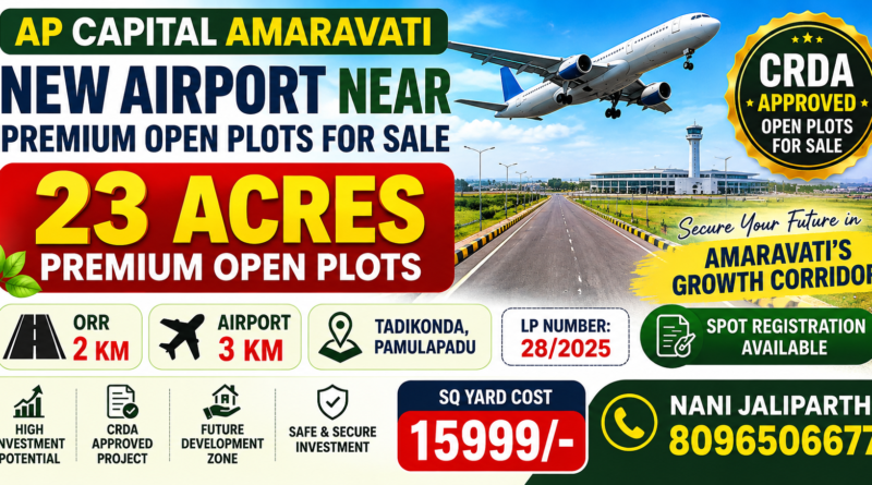 Amaravati open plots for sale near airport at Tadikonda, Pamulapadu